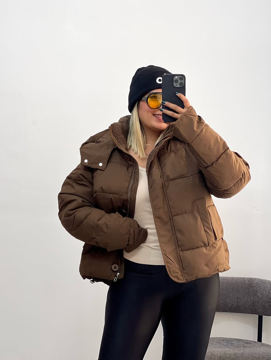 کاپشن پافر آستردار وارداتی کره ای